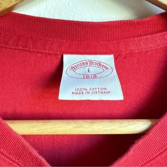Brooks Brothers Red 100% Cotton Short Sleeve T-Shirt Size L - Picture 4 of 5